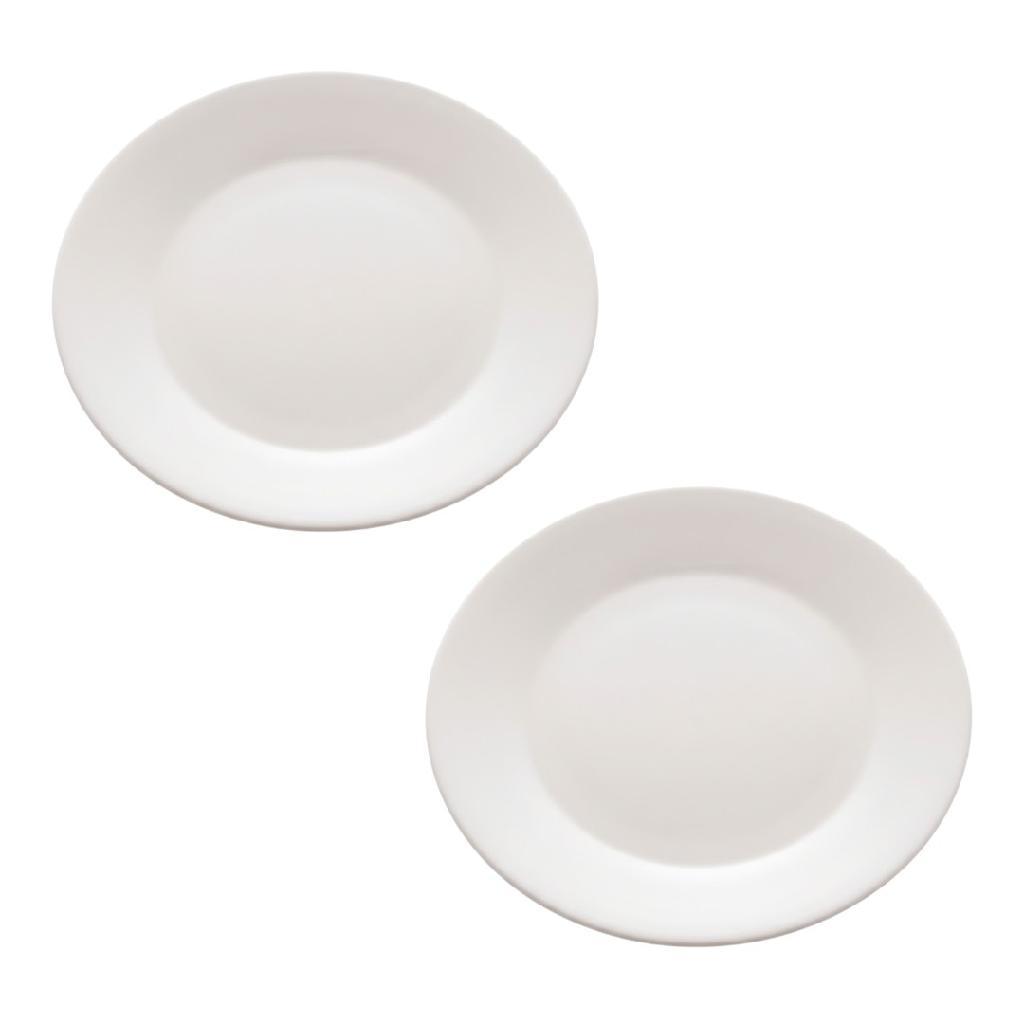 Pratos De Porcelana Redondo Raso 26cm 26cm Branco Minimalista Casal Almoço Jantar Refeição Preparada