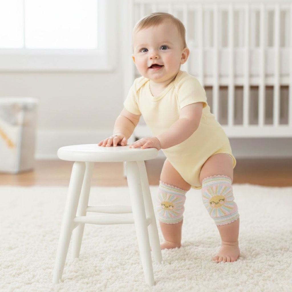 Joelheira Infantil Bebe Pimpolho Antiderrapante Engatinhar Menino Menina Primeiros Passos