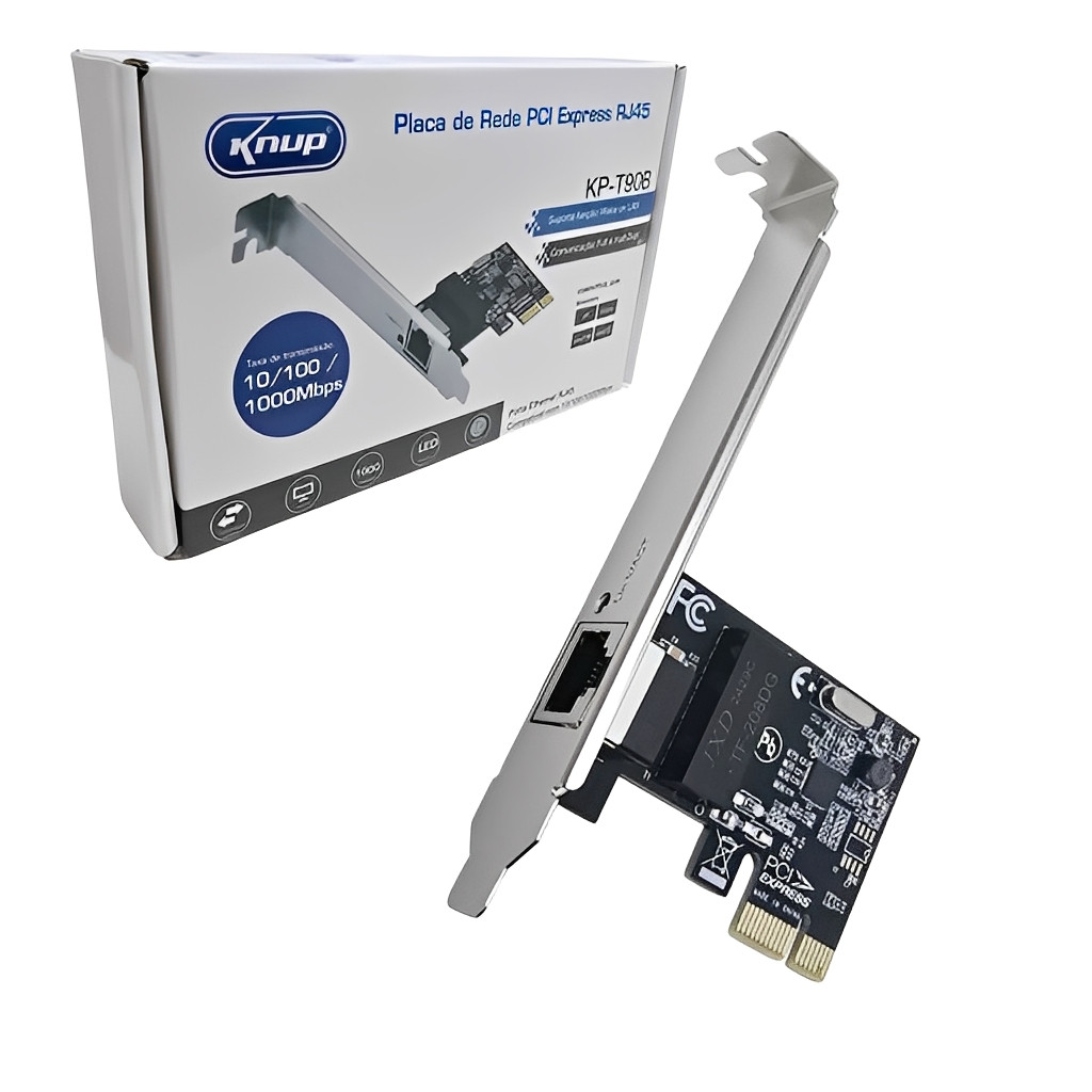 Placa de Rede Gigabit PCI Express para PC Gamer 10/100/1000 Mbps Conexão RJ45 com Função Wake on LAN