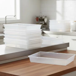 Kit 10 Bandeja 12L Organizador Multiuso Branco