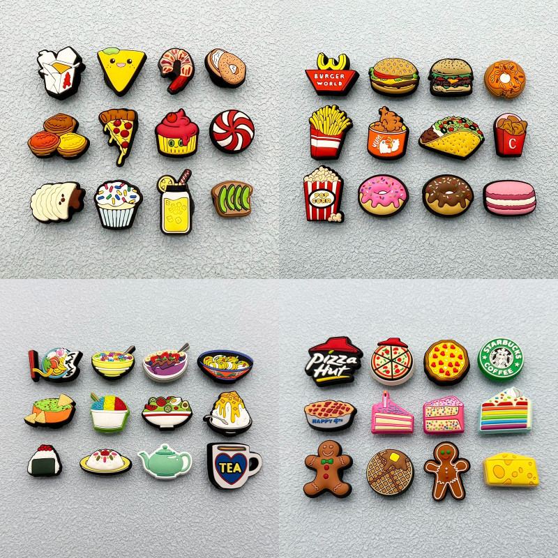 100# Bolsas Com Tema De Alimentos Acessórios Para Sacos De Rosquinha Buraco De pizza