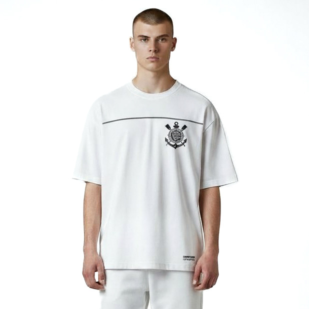 Camiseta Corinthians Coimbra Fitness MC Masculina Torcedor Futebol Confortável Algodão Original