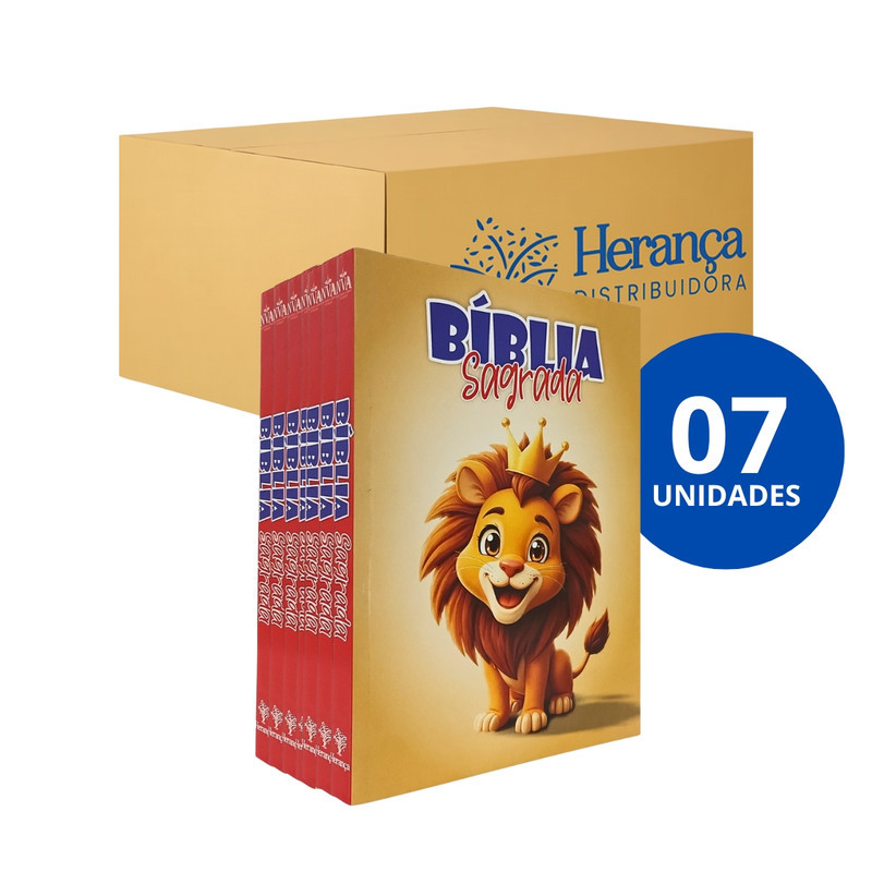 Kit 7 Bíblias | Evangelismo | Brochura | NVA | Leão Infantil