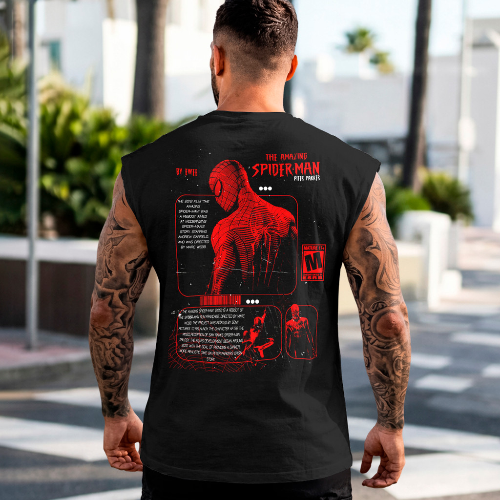 Camiseta Regata Machão Masculina Spider Man regata cavada para treino