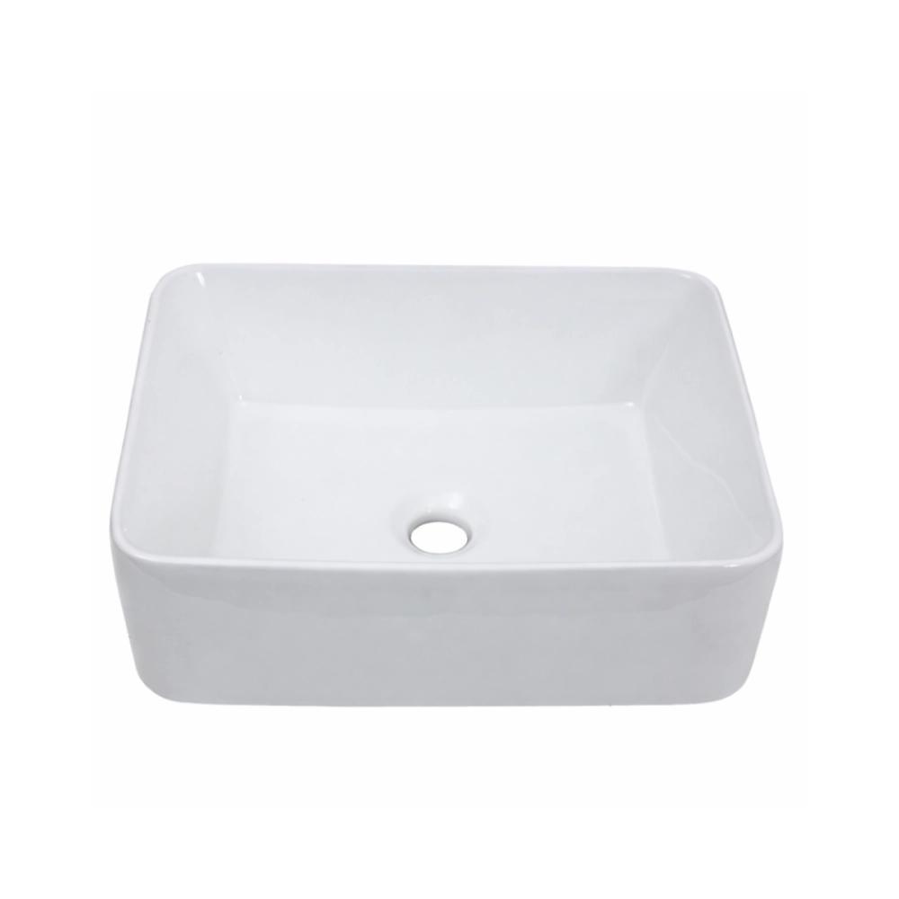 Cuba de Apoio para Banheiro Sem Válvula Retangular Louça Cerâmica Galena Pingoo.casa - Branco em Oferta na Shopee