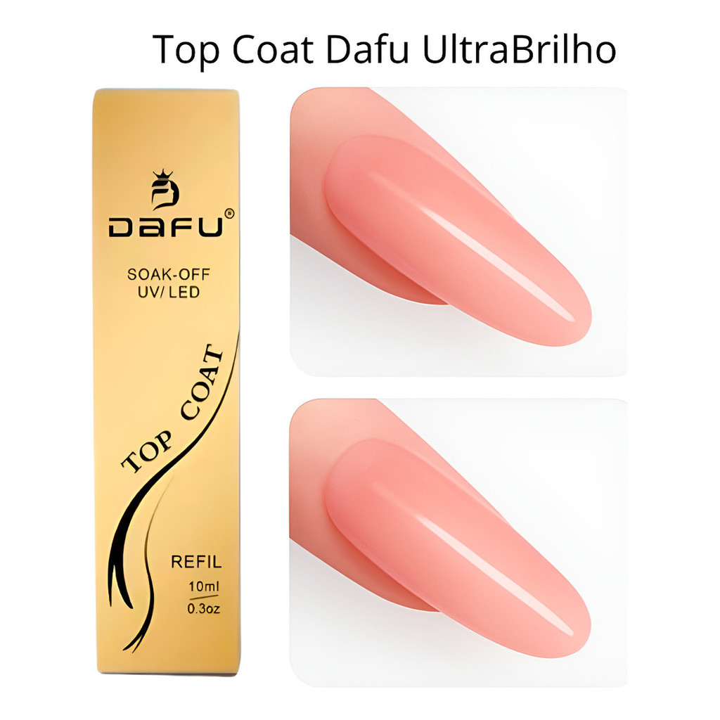 Kit C/ 2 Refil Sache Top Coat Ultrabrilho 10ml - Dafu