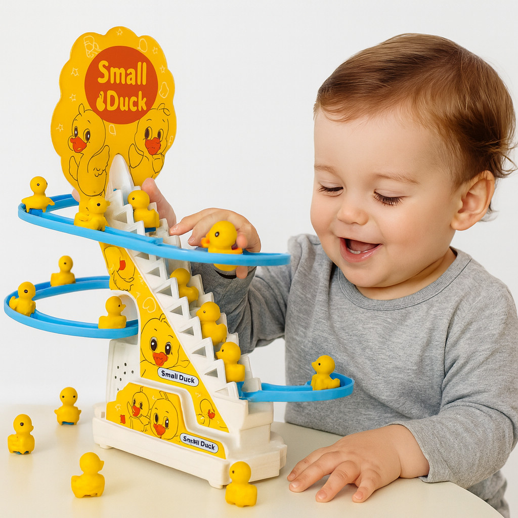 Brinquedo Patinho Playground Infantil Baby Brink Small Duck com Escorrega Tobogã Musical