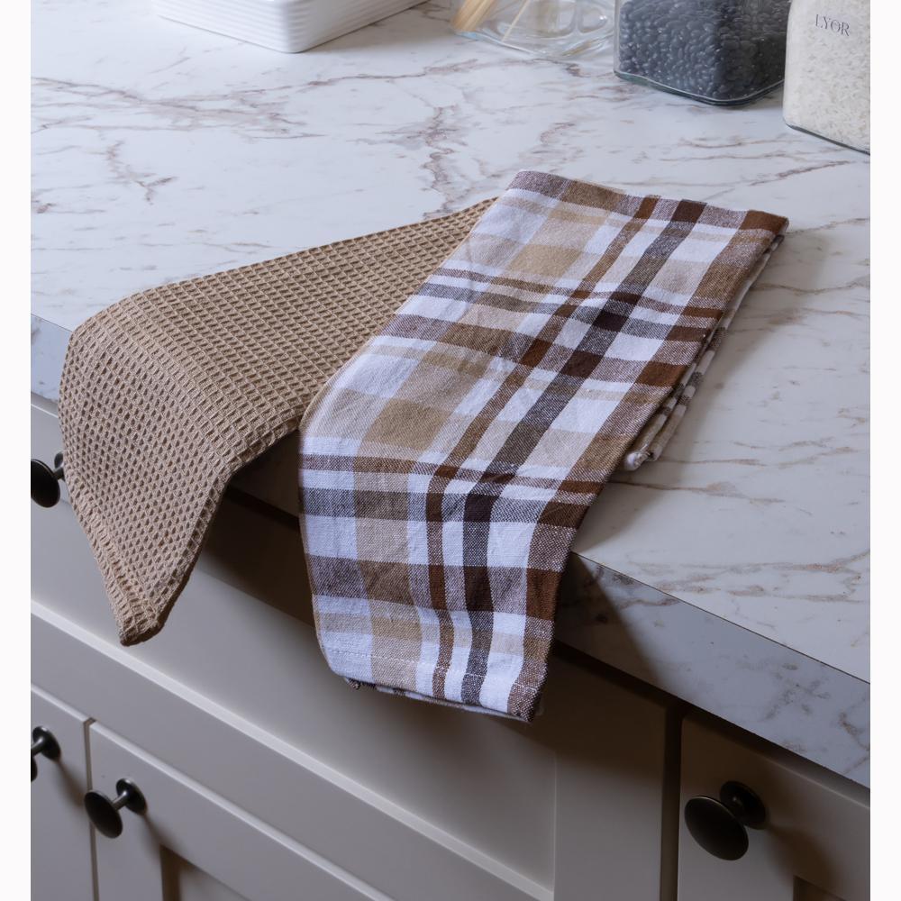 2 Panos de Prato Lyor Verona 60cm x 40cm Marrom Algodão em Oferta na Shopee