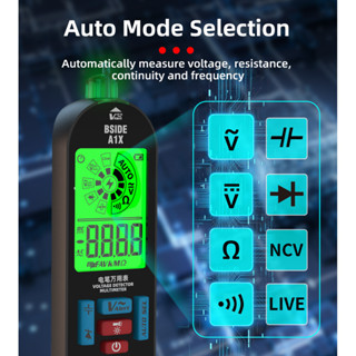 BSIDE Smart Digital Multimeter AC/DC Rechargeable Non-Contact NCV Tester em Oferta na Shopee