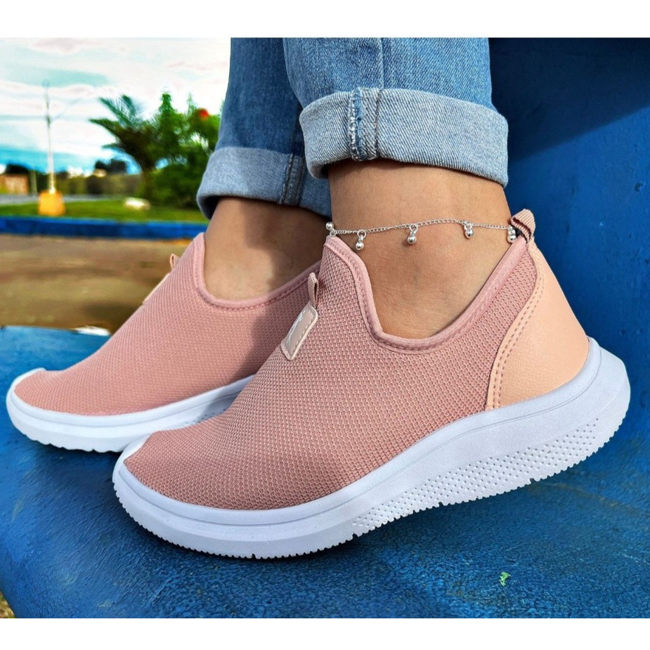 Tênis Feminino Meia Trabalho Academia Caminhada dia Dia a Dia Casual Promoção