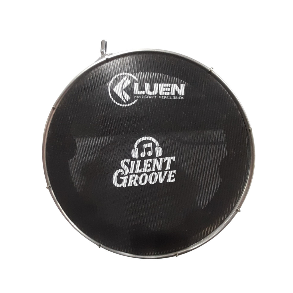 Pandeiro Luen 12” Formica 7 Afin Pele Silent Groove Preto