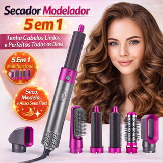 Escova 5 em 1 Secador, Pente, Modelador, Aumenta volume Profissional 110V E 220V em Oferta na Shopee
