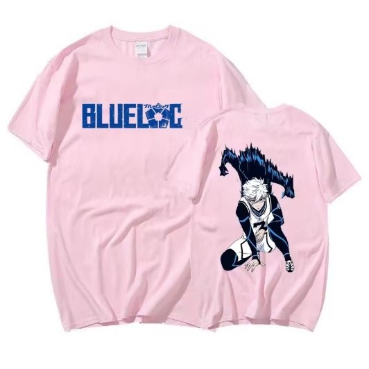 Camiseta masculina de manga curta, modelo 2025, com estampa de personagem de anime Blue