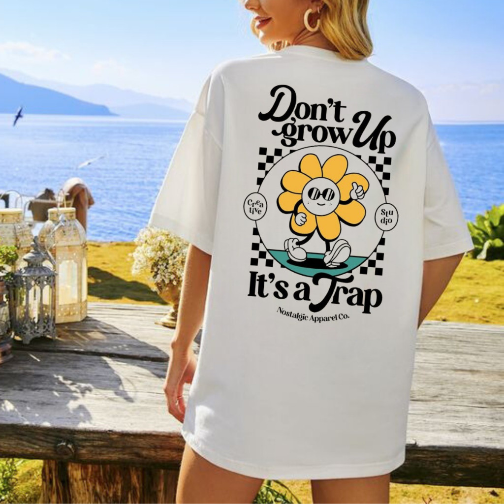 [Camiseta Premium em Algodão Puro]SISI Camiseta feminina Gráfica Estampada Branca 100% Algodão Oversized