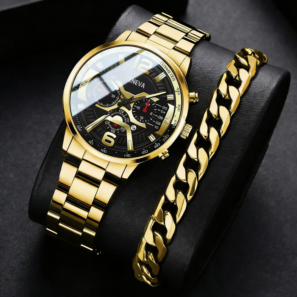 Relógio Masculino Luxo Cronógrafo Relógio De Quartzo Relógio Masculino De Negócios Relógio De Aço Calendário Masculino