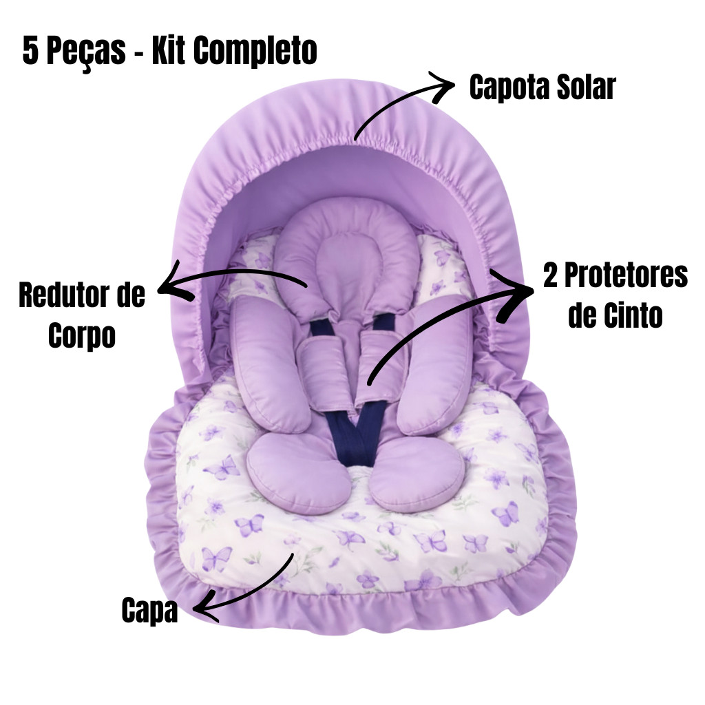 Kit Capa Bebê Conforto 5 Peças Universal Galzerano Burigotto Cosco Voyage Safety Completo em Oferta na Shopee
