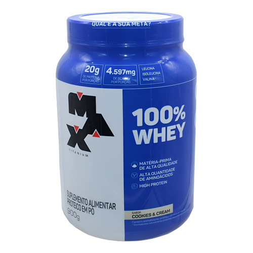 100% Whey Protein Max Titanium Sabor Cookies And Cream