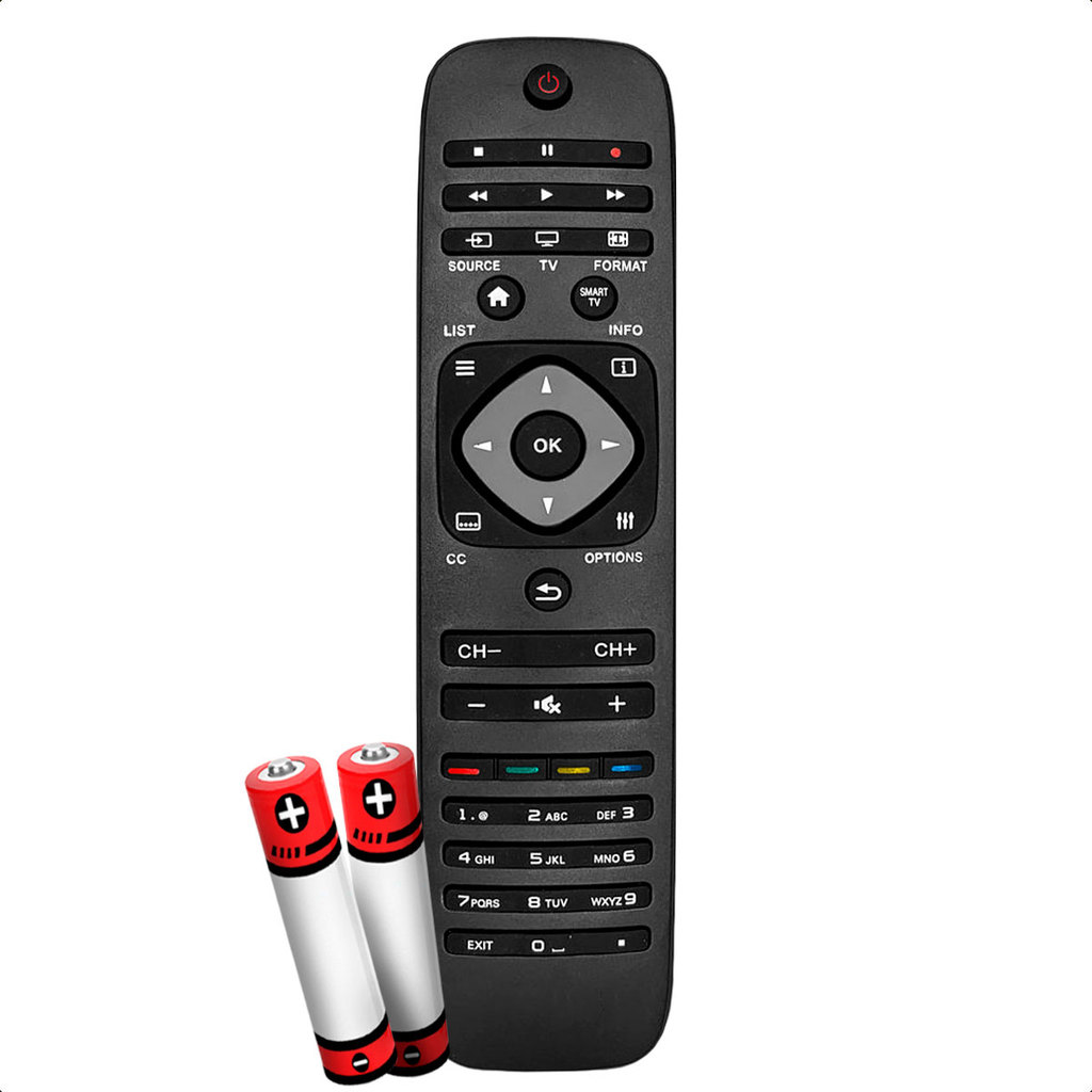 Controle Remoto Compatível com TV Philips Smart LCD LED Comando Rápido Pilhas Inclusas
