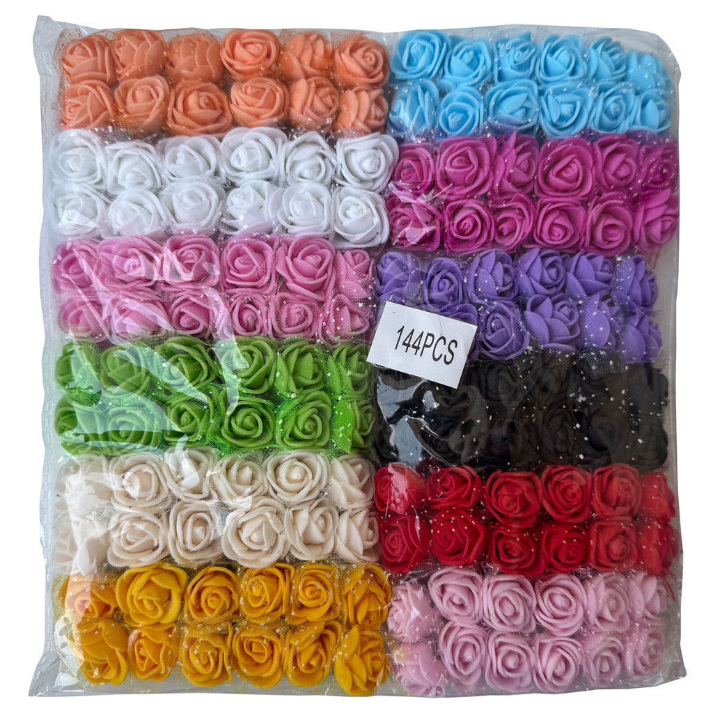 Kit Mini Florzinhas de EVA Rosas Artificiais – 144 ou 288 Unidades | Lembrancinhas