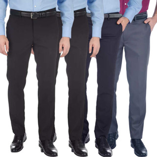 Kit 4 Calças Social Oxford Original Moda Lisa Masculina em Oferta na Shopee