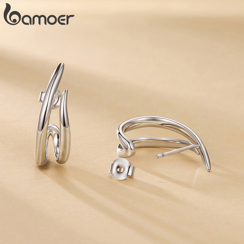 Brincos Bamoer Linhas Simples Para Mulheres Meninas Joias Moda · foto 2