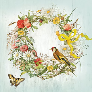 Guardanapo para Decoupage Ambiente 33x33cm com 2 Unidades - Coroa de Flores