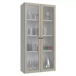 Módulo Cristaleira 70 cm 2 Portas de Vidro Branco/Crema Vik Madesa