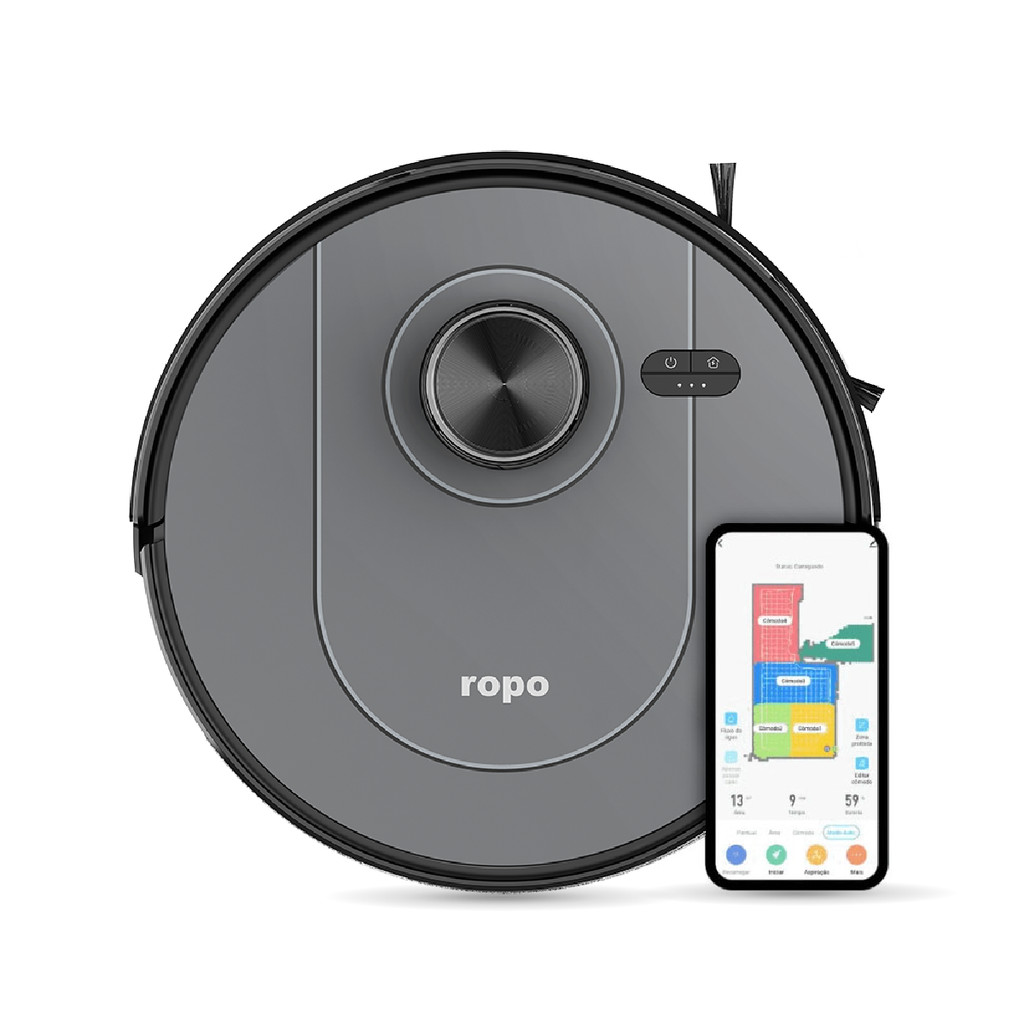 Robô Aspirador Ropo Sense com Tecnologia LIDAR alto poder de sucção  baixo nível de ruído passa pano em Oferta na Shopee