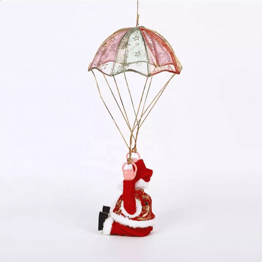 Boneco Papai Noel Paraquedas Musical Paraquedas Malabarista feliz natal