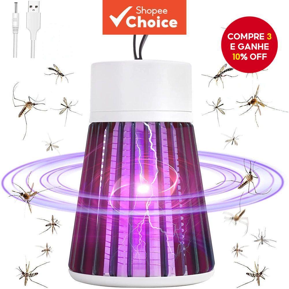 Lâmpada Mata-Mosquitos Atualizada 2025 - Armadilha Elétrica USB para Insetos Doméstica e Externa | Armadilha de Moscas em Oferta na Shopee