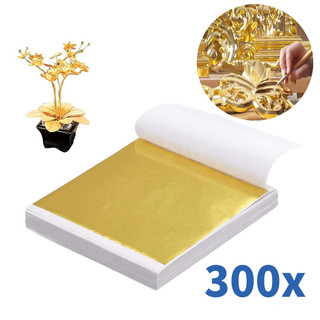 300 Folhas de ouro imitação para projetos de bricolagem artística molduras decoração de paredes domésticas interiores.