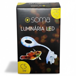 Luminaria Led Soma C5 Branca (5W) Led Branco/ Azul Autovolt - Para Aquários em Oferta na Shopee