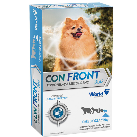Con Front Plus Anti-Pulgas e Carrapatos 0,67ml 02Kg a 10Kg - World em Oferta na Shopee