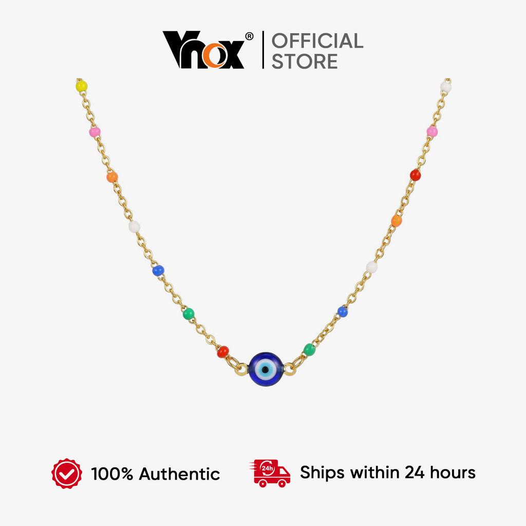 Colar Vnox Lucky Evil Eye Para Mulheres , Elo De Corrente Com Contas De Olho Azul Verão Praia Presente Amuleto Da Sorte