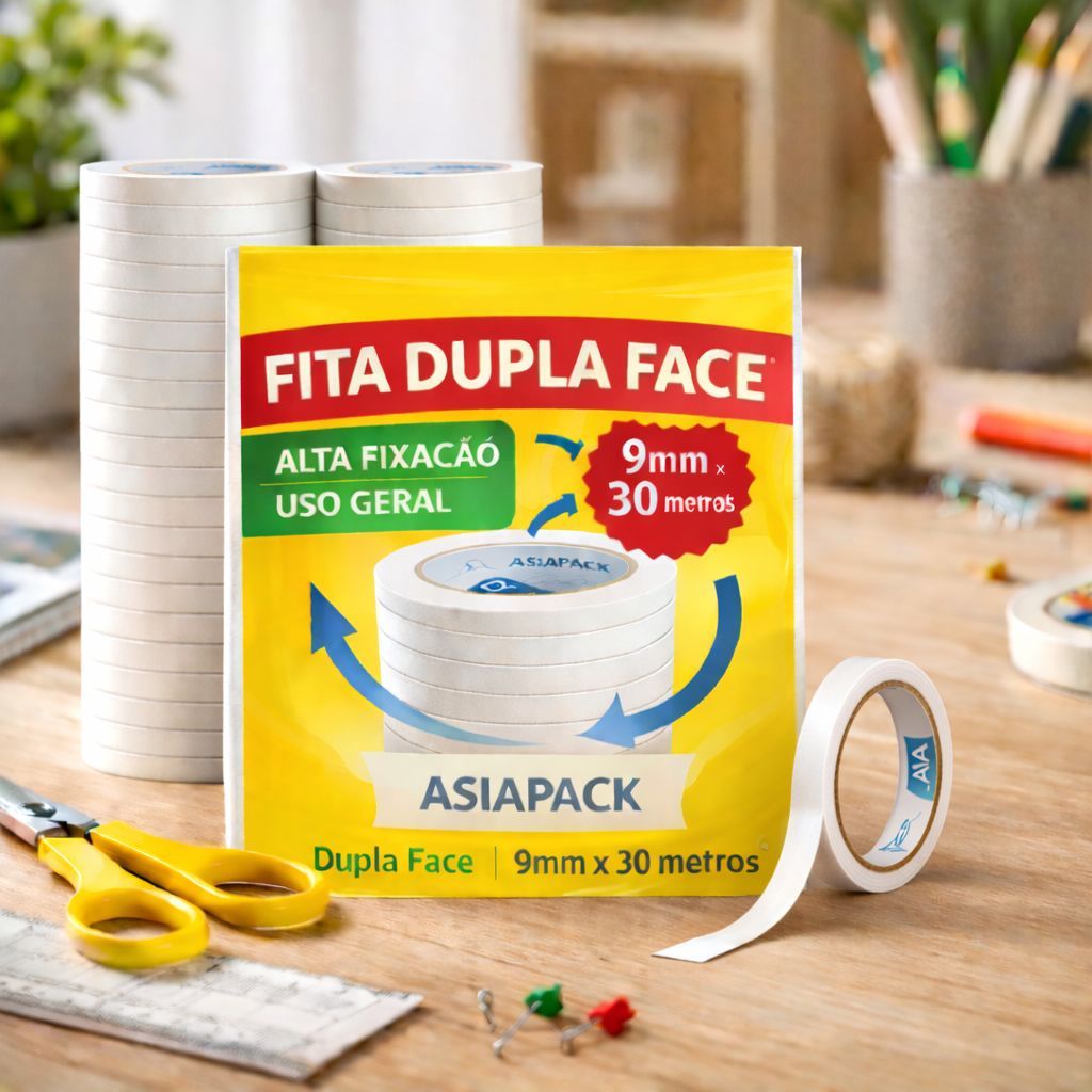 Fita Adesiva Dupla Face  Delfix 9mm - 10 Rolos  de 30 metros cola dupla