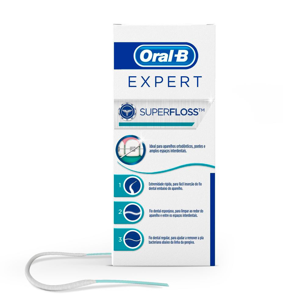 Fio Dental Oral B Expert Super Floss com 50 Unidades