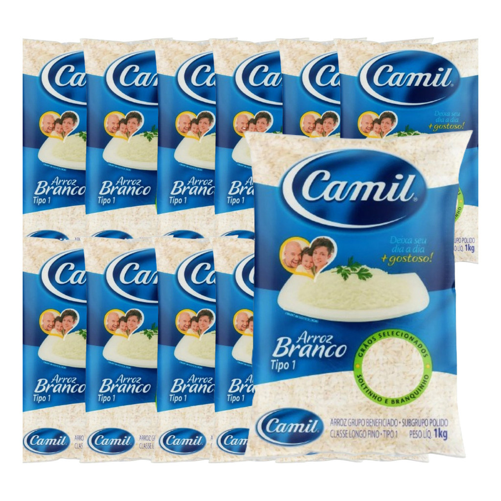Arroz Branco Tipo 1 Camil 1kg - Fardo Com 10un