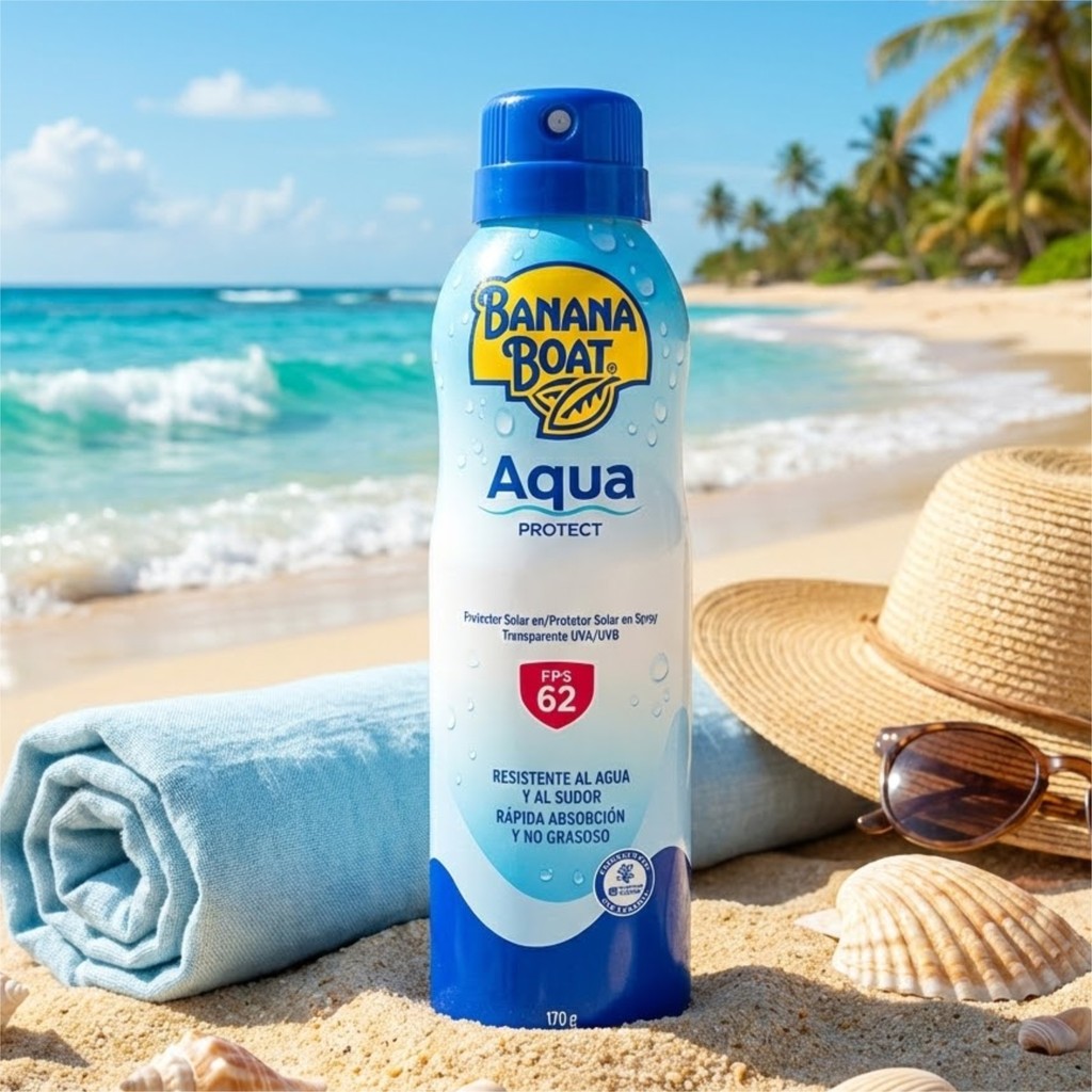 Protetor Solar Spray Banana Boat Aqua Protection Aero FPS 62 Proteção, Hidratação e Uso Diário em Oferta na Shopee