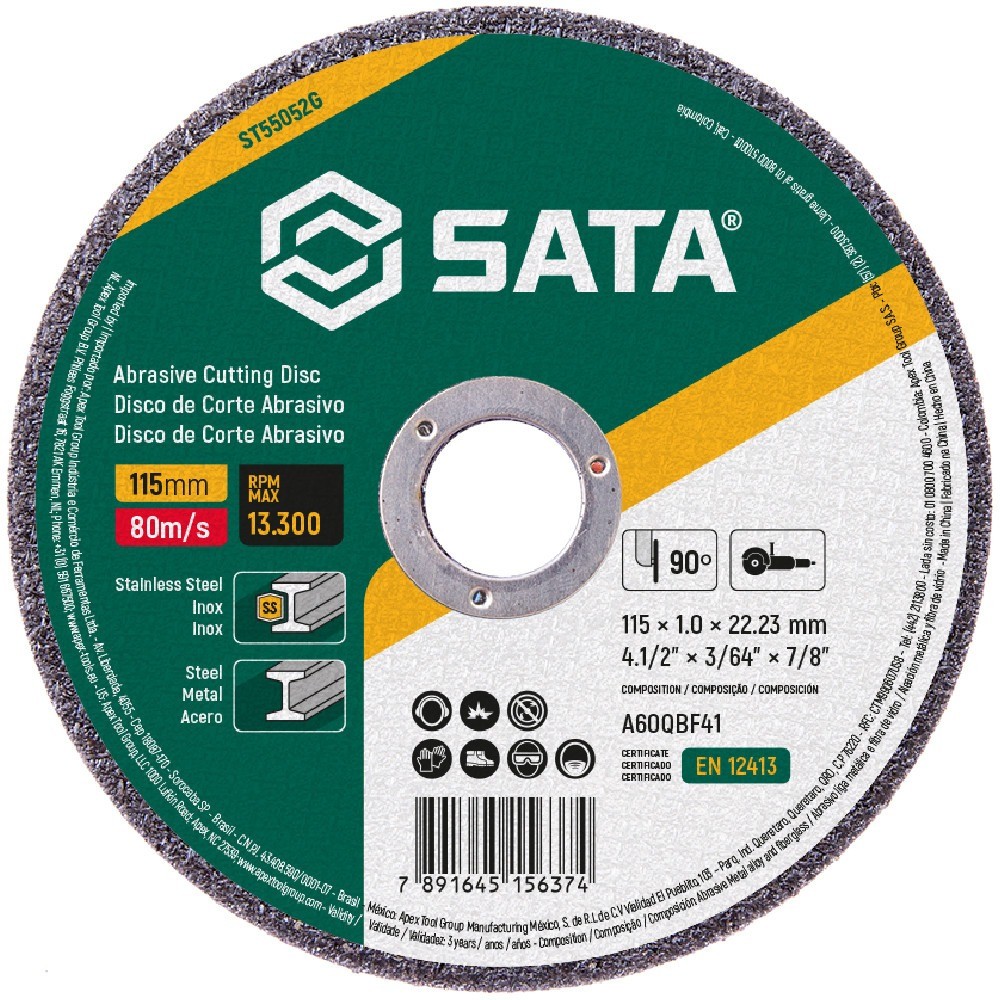 Disco de corte abrasivo metal/inox 4.1/2" X 1mm - ST55052G - Sata em Oferta na Shopee