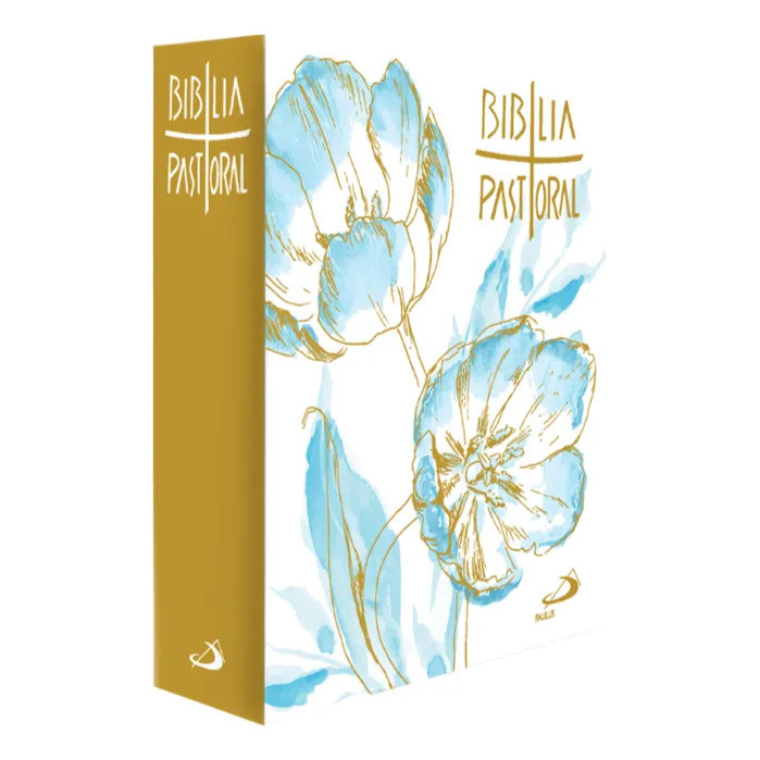 Bíblia Pastoral - Bolso - Capa Dura Floral Azul (bíblia Católica)
