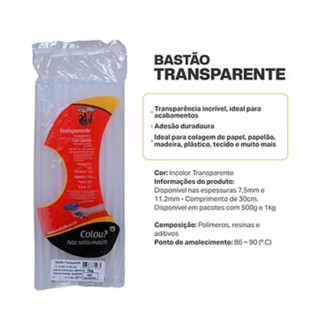 Bastão De Cola Quente 1kg Transparente Fino (7mm)/Grossa (11mm) em Oferta na Shopee