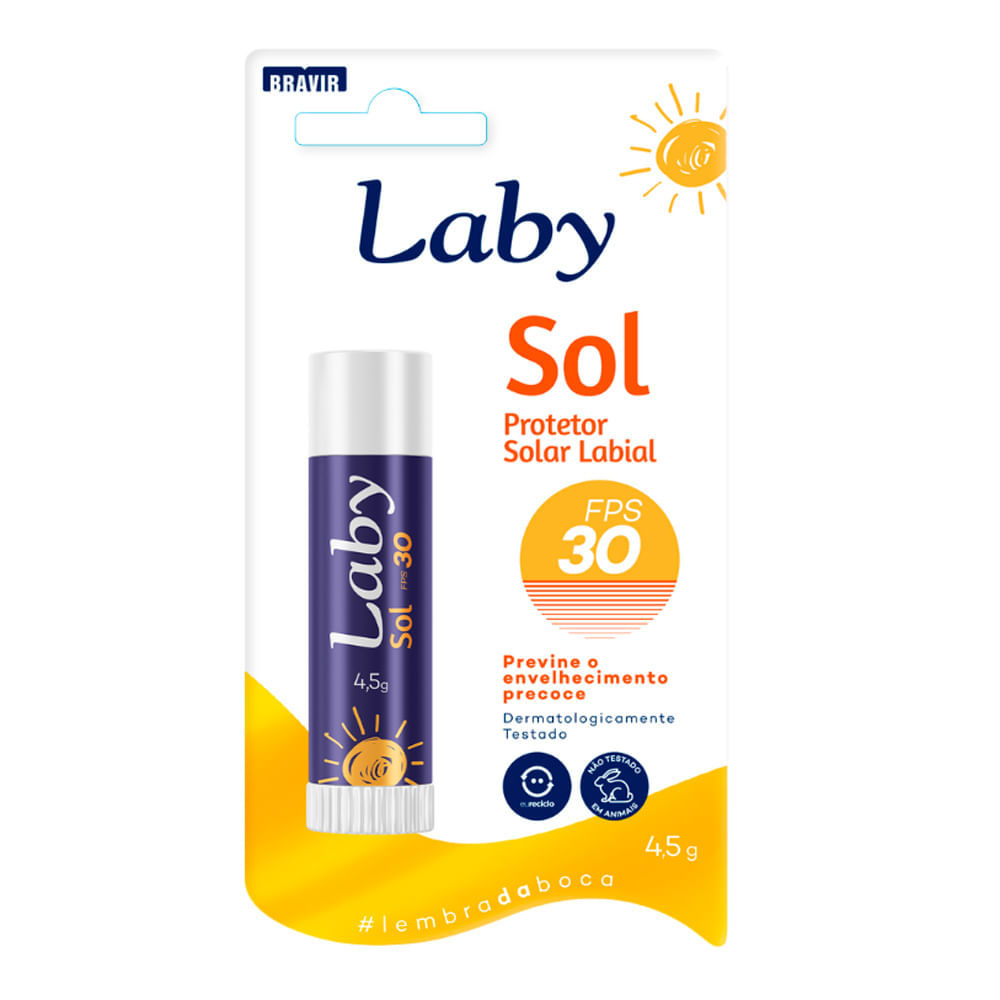 Protetor Solar Labial Laby FPS 30 Stick Sabor Morango com 4,5g em Oferta na Shopee