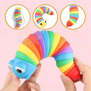 Brinquedo Lagarta Arco-Íris Estimula Desenvolvimento Motor e Cognitivo Infantil em Oferta na Shopee