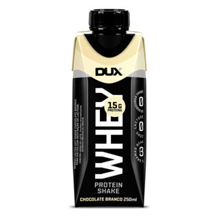 Bebida Láctea UHT Whey Protein Shake Dux Sabor Chocolate Branco com 15g de Proteína 250ml em Oferta na Shopee