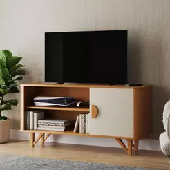 Rack Venice 120cm para TV até 50" com Pés em Madeira Maciça