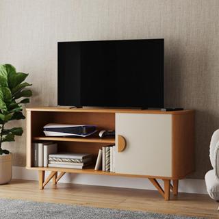 Rack Venice 120cm para TV até 50" com Pés em Madeira Maciça em Oferta na Shopee