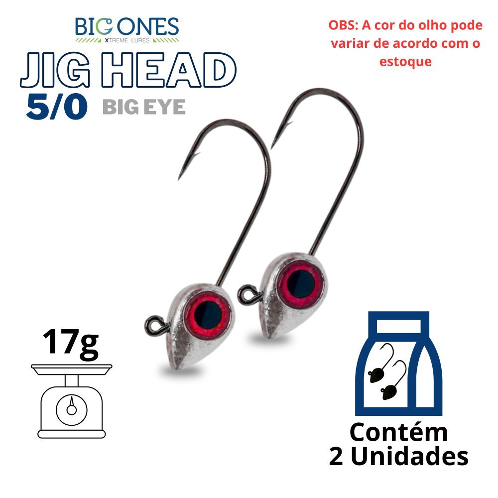 Jig Head 5/0 - Big Eyes Big Ones Natural - 2 Unidades 17g