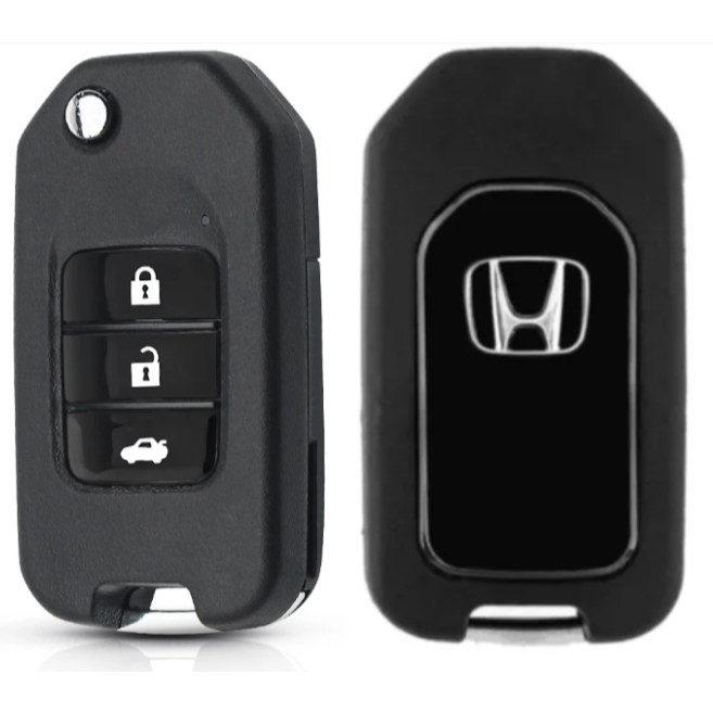 Capa Carcaça Chave Canivete Honda New Civic City New Fit CRV e HRV - 3 Botões Modelo G Com Lâmina Pantográfica