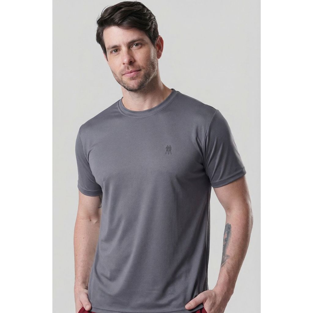 Camiseta Confort Premium Esportiva Polo Wear Cinza Escuro