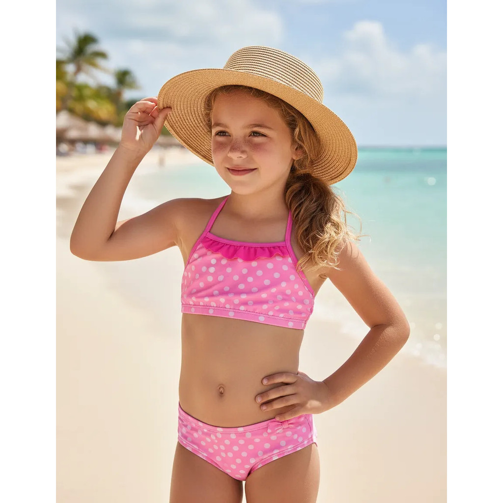 Biquini Infantil Personagem Moda Praia Verão Com Proteção Uv
